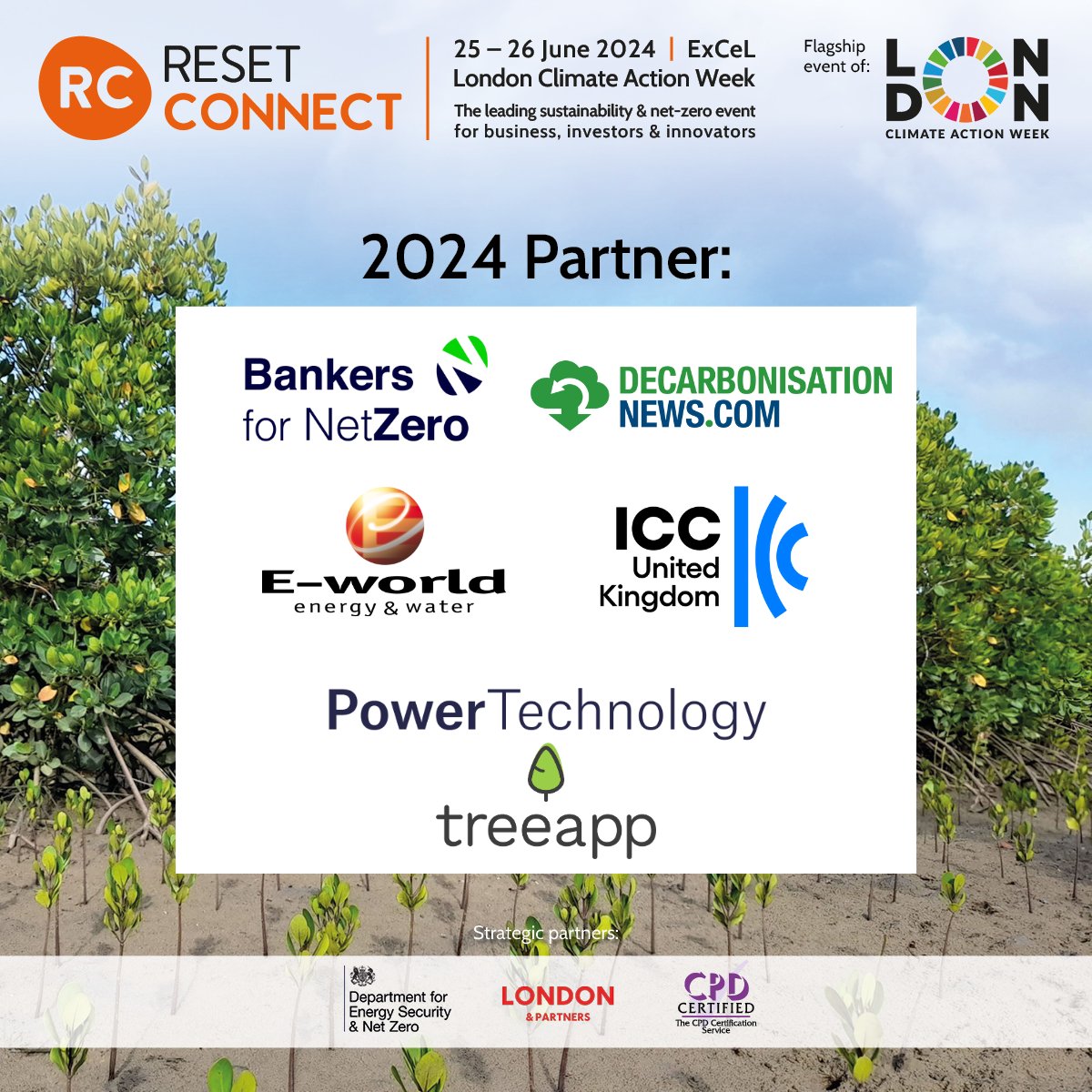 📰Meet our partners @Bankers4NetZero, @decarbnews, @EworldEssen, @iccwboUK, @Power_OnlineMag and @treeapp.
Join us at @ResetConnect on 25 - 26 June and secure your FREE ticket today. Find out more about our partners: reset-connect.com/exhibitors-and…
#rcl24 #media #partner #LCAW2024