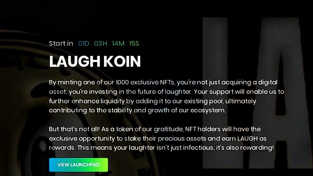 1K @LaughKoin NFT available on @youngparrotnft for mint.The NFTs will be used for staking and earning $LAUGH. 100% funds from sales will be used for $LAUGH buyback and burn. Further details refer @LaughKoin