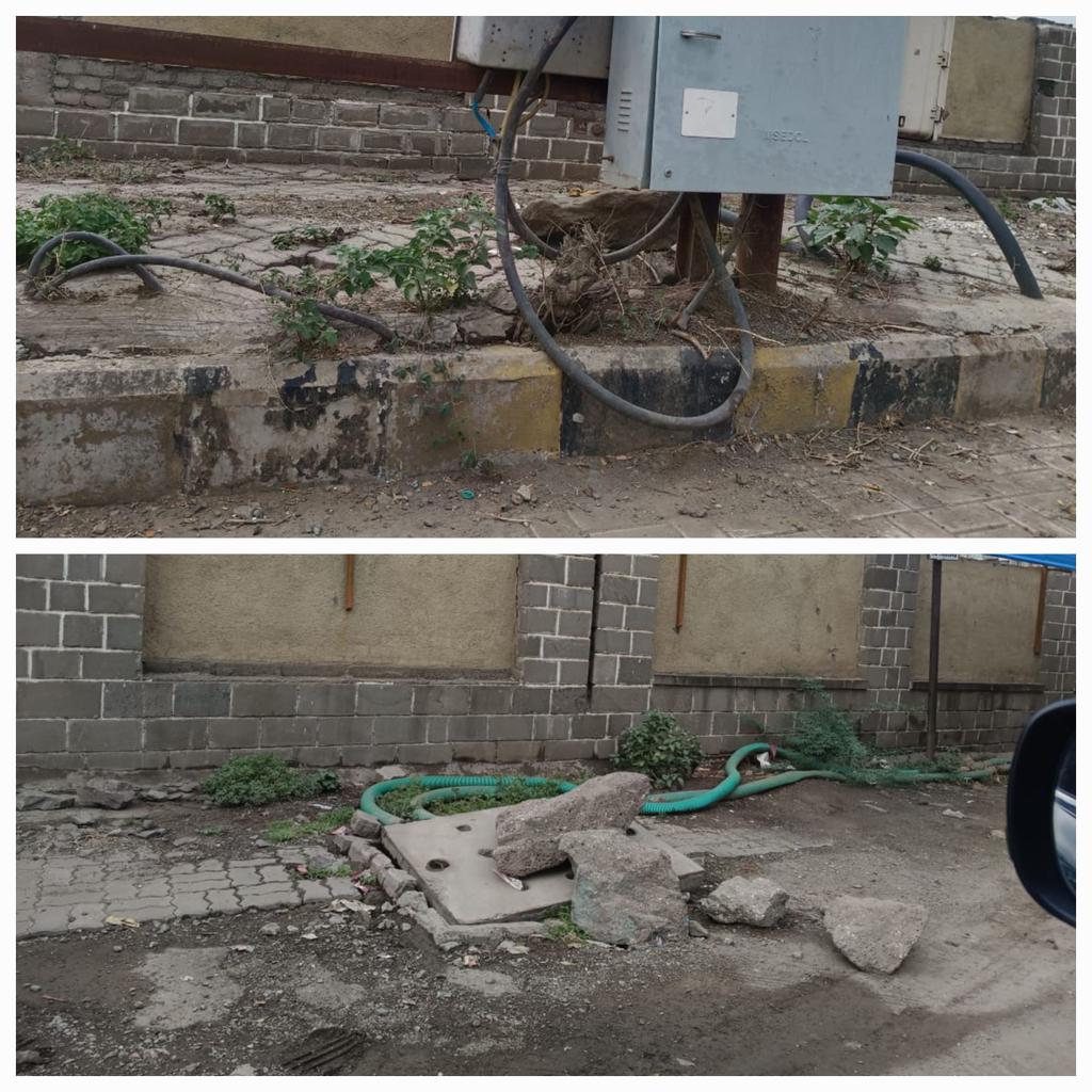 aaveshhindustan's tweet photo. @PCMCSarathi @pcmccomm
Footpath between DMart &amp; Science park seen in today's pics are not usable by pedestrians at all. 
Our city administration is busy is taking every now and then rewards of Smart City without seeing ground realities which doesn't project any smartness. https://t.co/WtNS2lYcsy