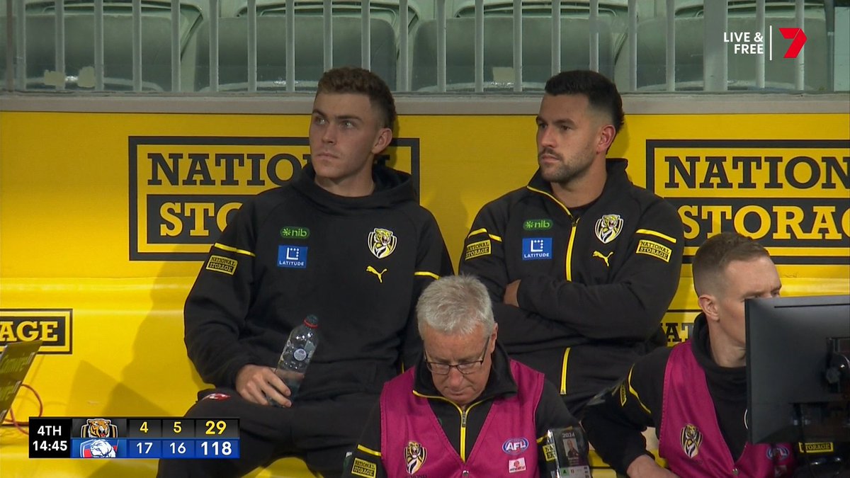 Great to see Sam back on the bench 🙌 #AFLTigersDogs