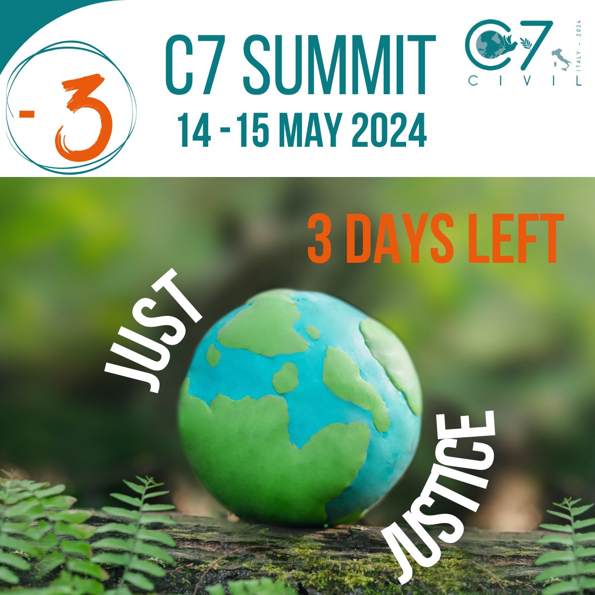 ⭕️ 𝗖𝟳 𝗦𝗨𝗠𝗠𝗜𝗧 ⭕️ #JustJustice. The C7 Summit is only a few days away. Looking forward to see you very soon 😃. For all information see the C7 website 👇civil7.org #civil72024, #civil7Italy, #civil7ITA, #g7italy, #G7ITA