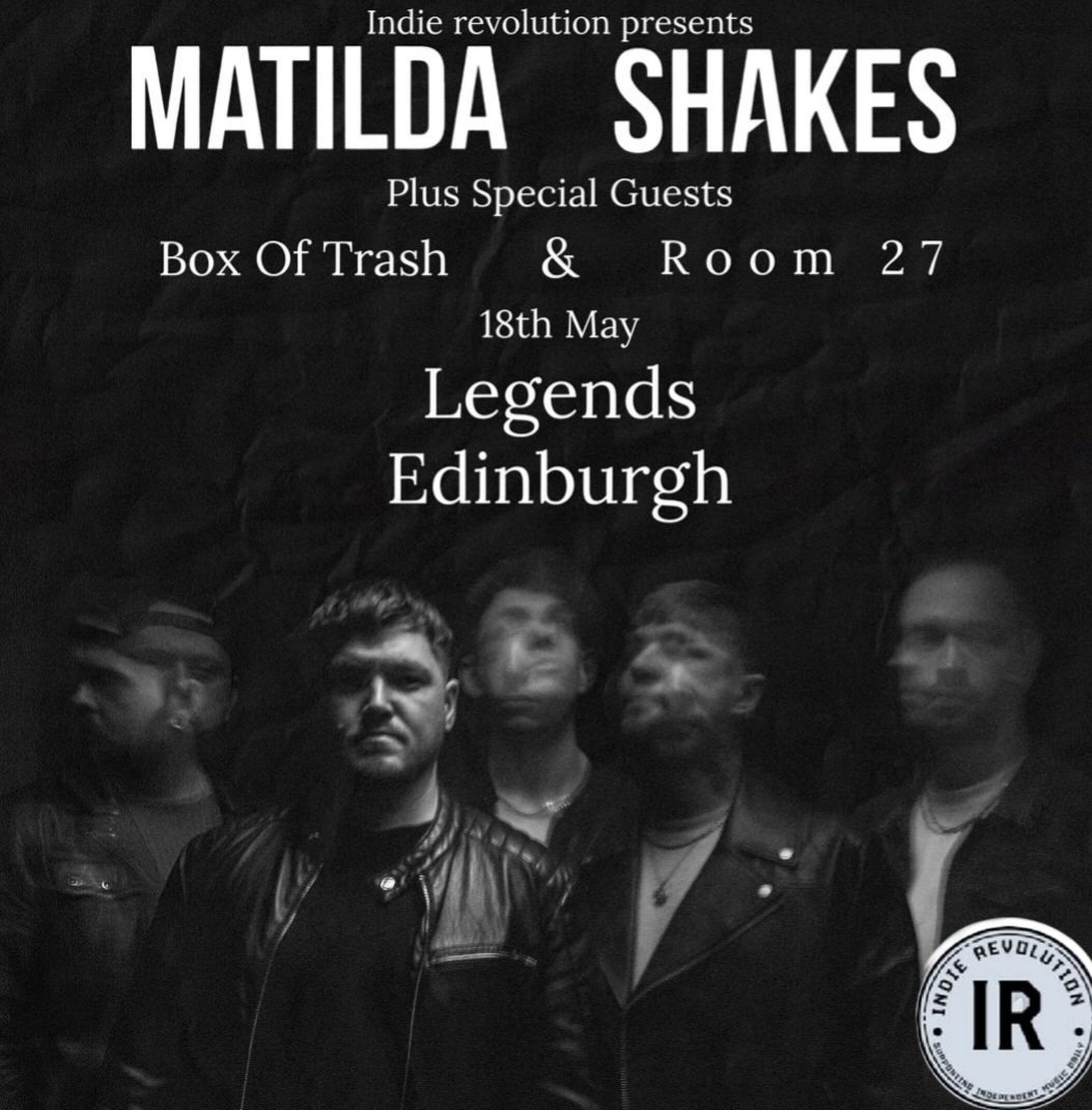 In 7 days time @MatildaShakes make their Scottish debut in Legends Edinburgh. Travelling up from Sheffield with Scottish support from the amazing @boxoftrashmusic & Dunbars all girl band Room 27 Tickets in bands bios.