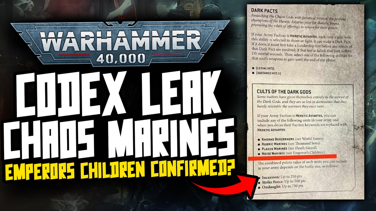 The Chaos Codex has leaked online, with it, I think it 100% confirms the worst kept secret, the Emperors Children getting a codex and a full on refresh, it's looking to happen sooner rather than later! youtu.be/KjHQ7p-iFjY
