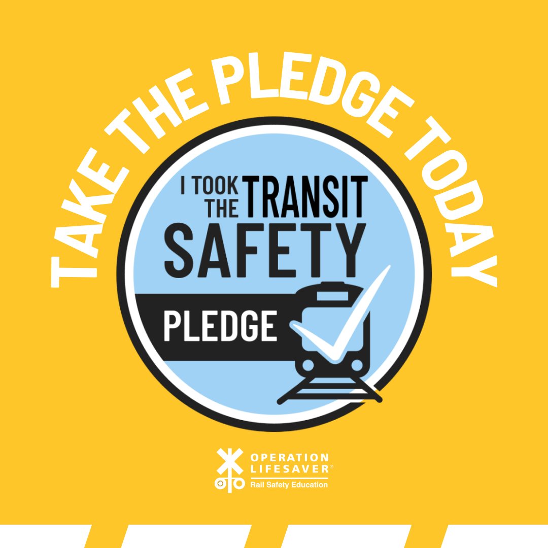 Planning to ride transit this #NationalTrainDay? Take our transit safety pledge before you ride and help #STOPTrackTragedies! Take the pledge: bit.ly/3sbHcVs #RailSafetyEducation #TransitSafety