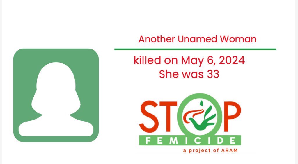 On May 6, 2024, a 33-year-old woman from Behshahr, Mazandaran, was killed during a conflict. The motive for the murder has been stated as personal problems. The victim suffered severe stab wounds to the chest and back and died as a result.#StopFemicide
#Femicide