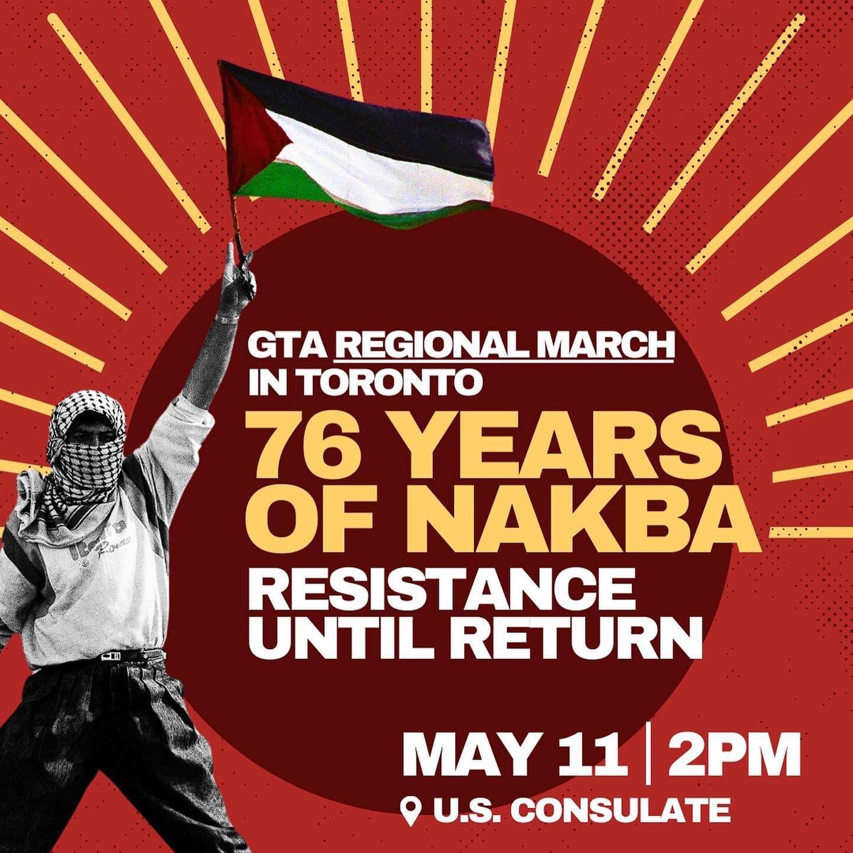 Today at 2pm Nakba day rally with @palyouthmvmt @Toronto4P and so many endorsers.