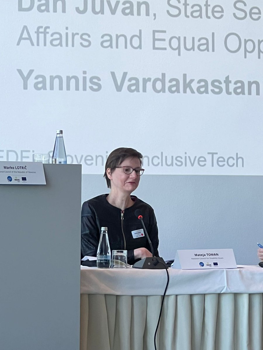 MyEDF's tweet photo. @nmusar Mateja Toman, President of @InfoNsios shares the work of organisations of persons with disabilities:
▶️advocating for more accessibility in Slovenia
▶️Pilot project of #EUDisabilityCard
▶️Raising awareness of #DisabilityRights

#InclusiveTech #EDFinSlovenia https://t.co/nlEUKlwHRL