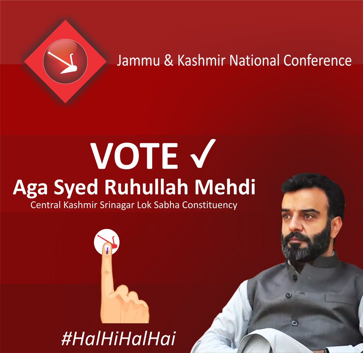 Vote for Agha Syed Ruhulla Mehdi on 13th May! Inshallah!