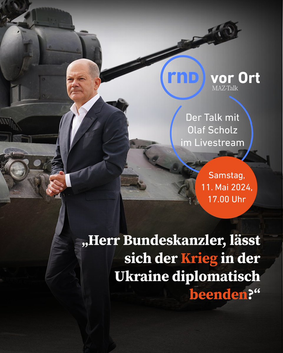 Seit mehr als zwei Jahren tobt der russische Angriffskrieg gegen die #Ukraine. Immer wieder gibt es Diskussionen darüber, inwieweit der Westen die Ukraine unterstützen soll. Darüber sprechen wir mit #Scholz bei „RND vor Ort – MAZ-Talk“. ➡️ youtube.com/watch?v=tL7XRh…