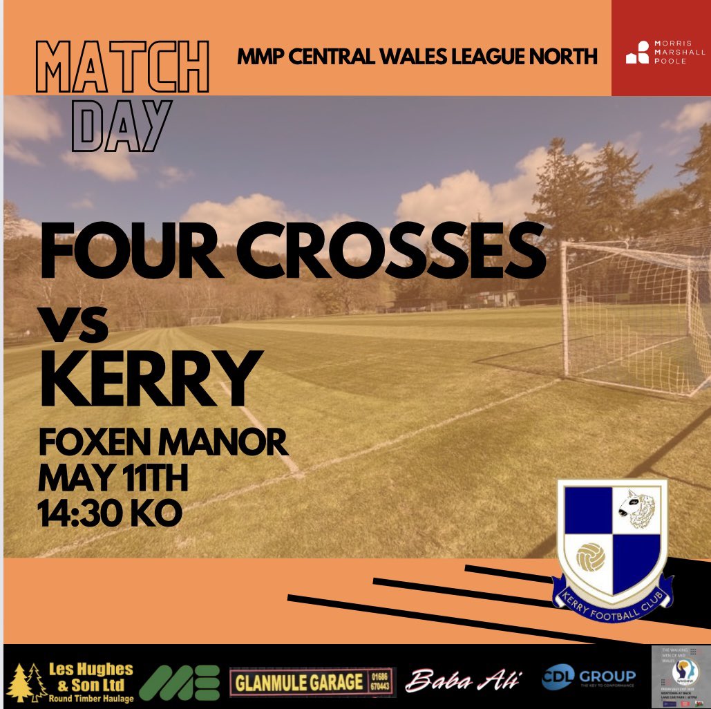 MATCHDAY! The lads will be looking to put Mondays disappointment behind them as we travel to face @4crossesFC in the league. Come and support the lads 🟠⚫️
