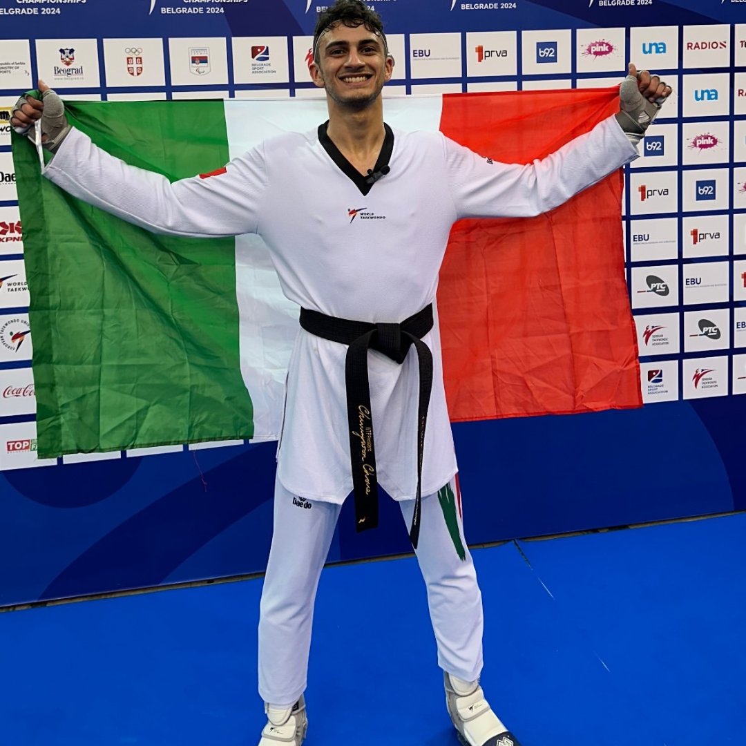 ORGOGLIO ITALIA 💚🤍❤️ Per Vito Dell’Aquila, dopo il trionfo continentale di ieri nei -58 kg di taekwondo, è poker di ori! 🤩 🥇 2019 Europei 🥇 2021 Giochi Olimpici 🥇 2022 Mondiali 🥇 2024 Europei #ItaliaTeam @taekwondofita #taekwondo