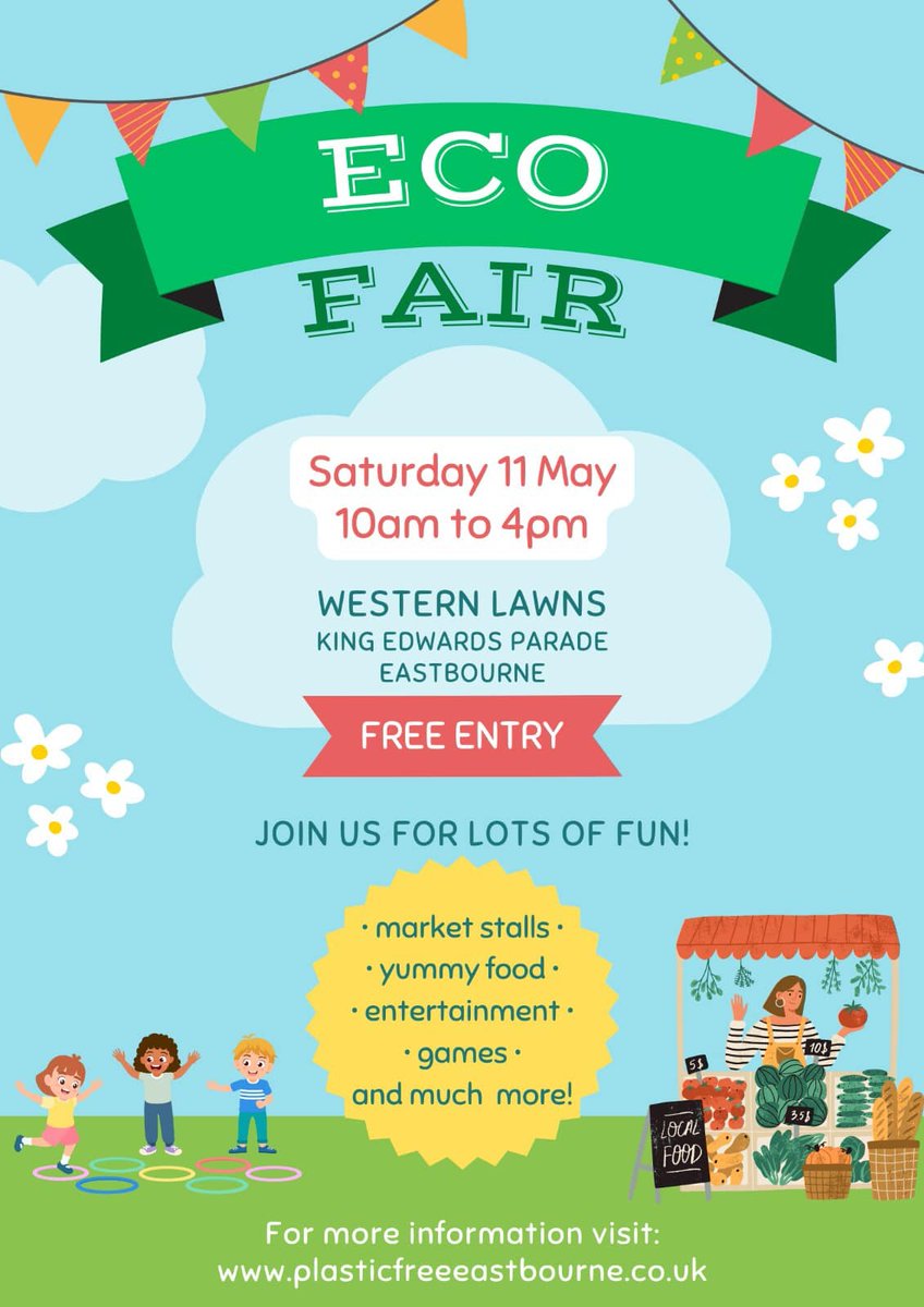 Head to the Western Lawns from 10am today for the Eastbourne Spring Water Festival Eco Fair. Enjoy market stalls, delicious food, entertainment and more! Find more about the Eastbourne Spring Water Festival events here: tinyurl.com/ynrrd2y2