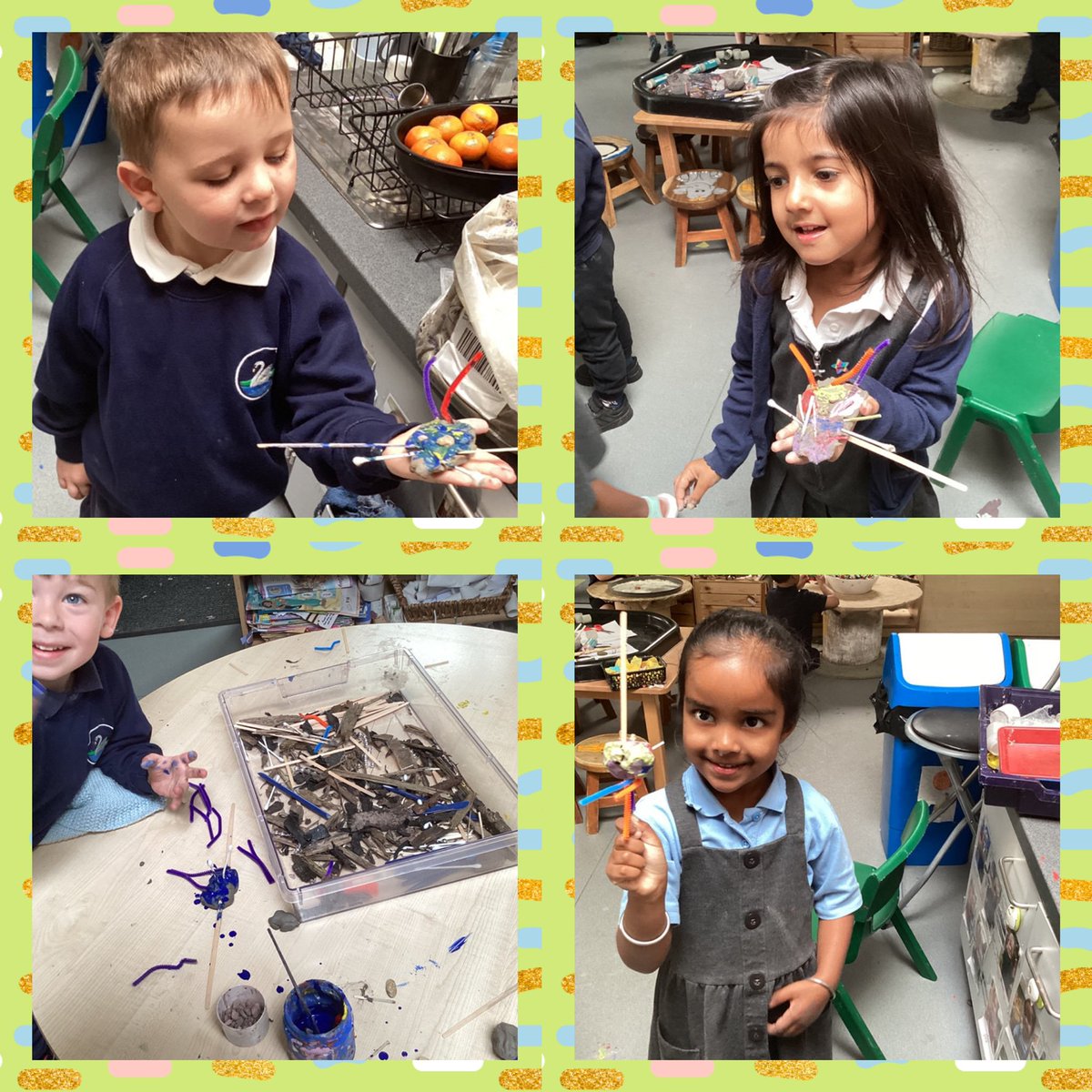 Ducklings enjoyed exploring the story of the 3 Billy Goats Gruff this week. We loved using the stilts to pretend to be goats ‘trip trapping’ over the bridge and made some scary clay trolls! 🐐🐐🐐👹@satrust_