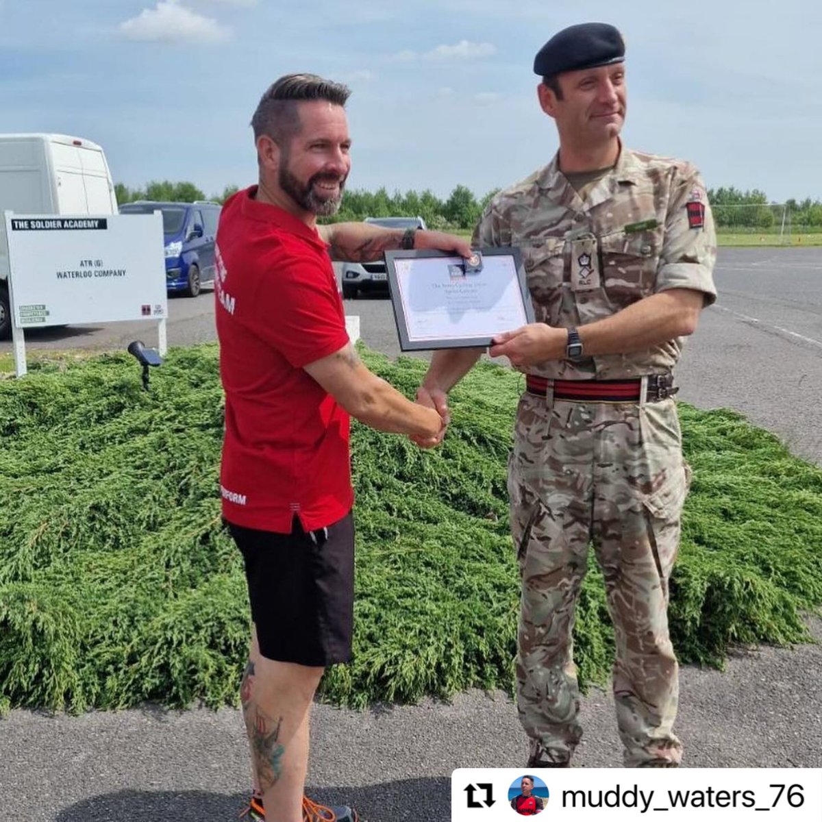 Congratulations to Matt Waters for receiving his Army Cycling Colours for his 15 years service to Army Cycling 👏 #inspiringsoldierstocycle