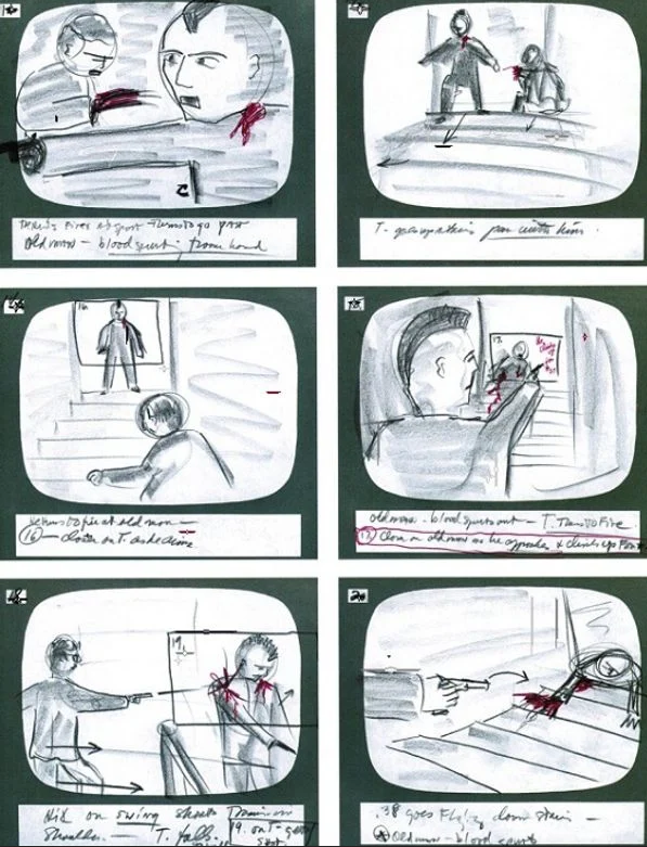 ATRightMovies's tweet photo. MARTIN SCORSESE's hand drawn storyboards for the final shootout scene in TAXI DRIVER (1976). https://t.co/ILjeGEaJts