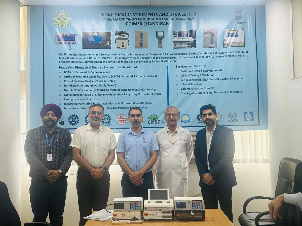 Jointly developed by @CSIR_CSIO & PGI Chandigarh, the 'Machine for performing Double Volume Exchange Transfusion' was transferred to M/s Cardio Care, Mohali. It automates blood transfusion for infants with jaundice, offering hope to non-responders of phototherapy. @CSIR_IND