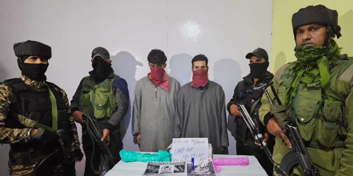 Two terrorist associates have been apprehended along with incriminating material in Jammu and Kashmir’s Shopian district, police said on Saturday. @JmuKmrPolice