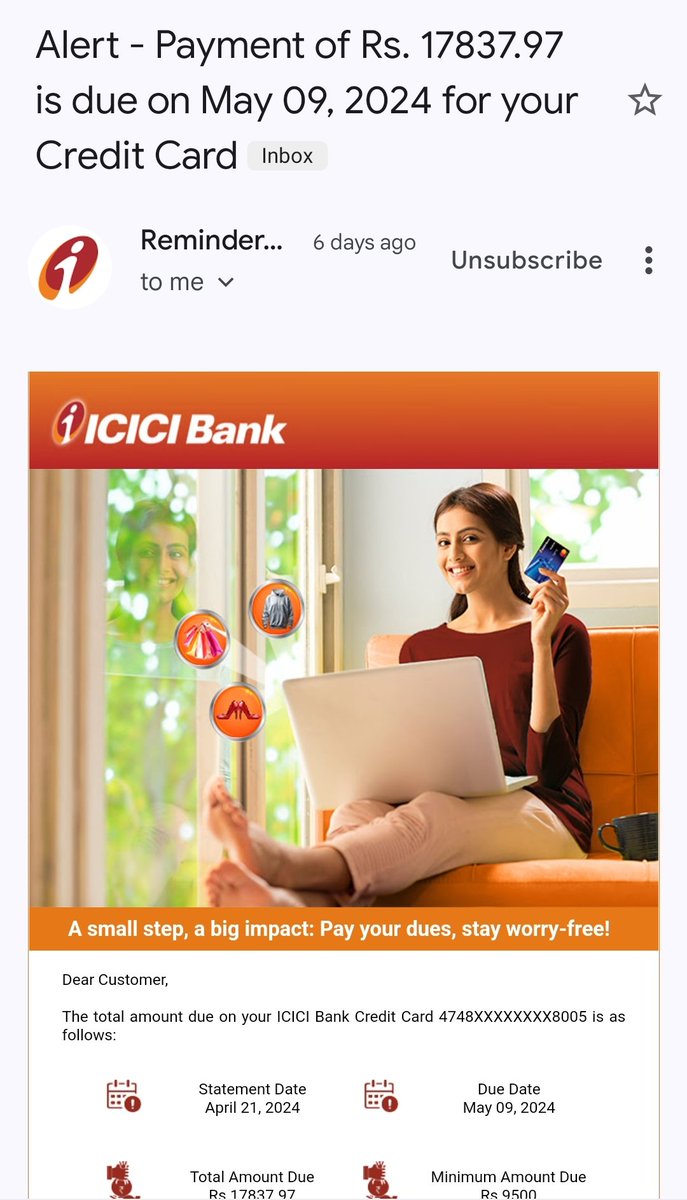 Dear ICICI Bank, 

I am shobhit kumar kesharwani, I have not taken any credit card from icici bank, but still I am receiving payment alerts. 
Few month back, I have raise complaint and confirmation recieved that my mail ID is deregistered but still I am receiving alert @ICICIBank