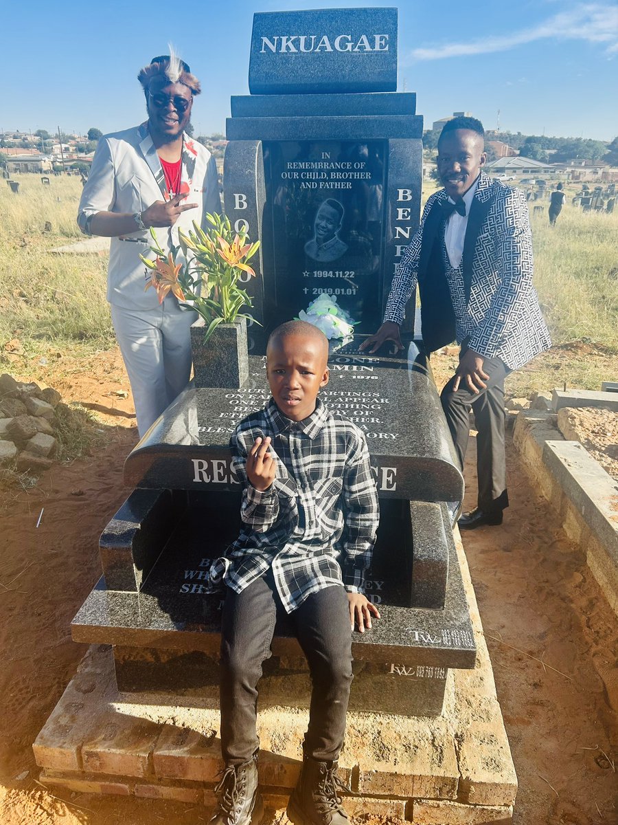 This Morning we unveiled a Headstone of my beloved son, Bonolo Nkuagae 🥺We loved you when you were alive, we love you even in death…continue Resting in Peace Son❤️🫶