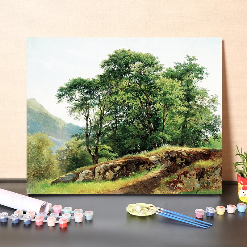 You can draw an oil painting using fragmented time~~ #forest #scenery #numberpainting #digitalart #painting #diypainting #homedecor