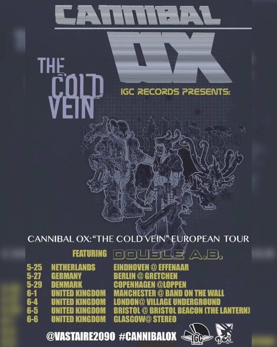 Celebrating Over 20 Years of “Cold Vein”, Cannibal Ox Will Be Touring Europe 

buff.ly/44DsBB1