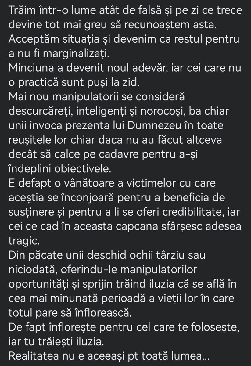 boioco18's tweet photo. #minciuna #manipulare #falsitate #narcisism #egoism #nepasare #ignoranta https://t.co/HV6zBLUgWk