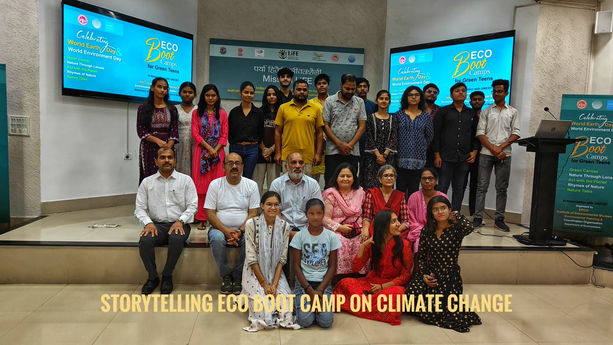 Storytelling workshop is part of Eco boot camp on how young people can use story telling to talk about challenges and solutions of climate change. Organised by @EPCO18 under the leadership of @ThakkarLokendra and @UNICEFIndia #UNICEF #Climatechange