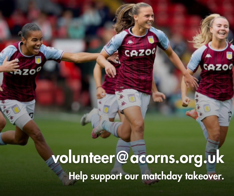 Acorns is coming back to Villa Park and this time we're cheering on @AVWFCOfficial! Bring a pound to the ground on the 18th of May for a chance to win a signed shirt whilst supporting Acorns 👀 Why not volunteer? You'll benefit from free parking & a chance to watch the match.