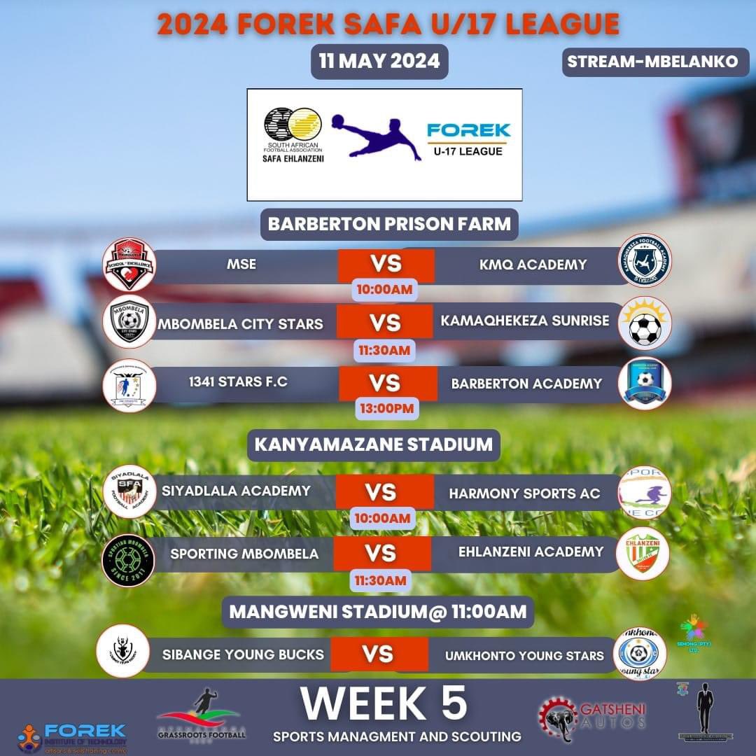 Mpumalanga SAFA Ehlanzeni U17 Forek League Fixture