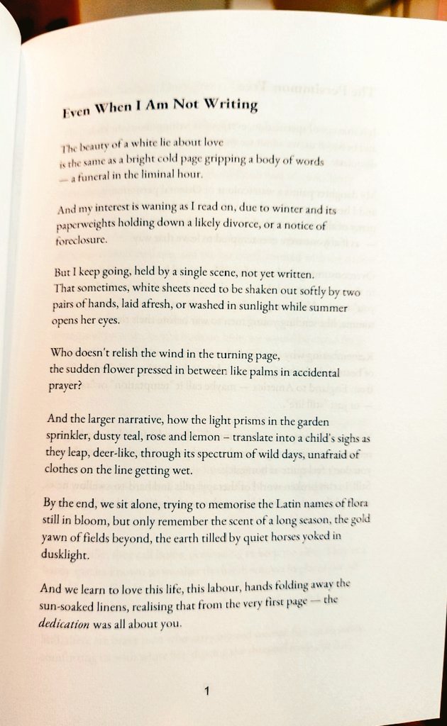 'Who doesn't relish the wind in the turning page, the sudden flowers pressed in between like palms in accidental prayer?' 'Even When I Am Not Writing' from my collection WHERE SANDS RUN FINEST, published by DarkWinter Press (@darkwinterlit) 🖤 #poetry #WritingCommunity