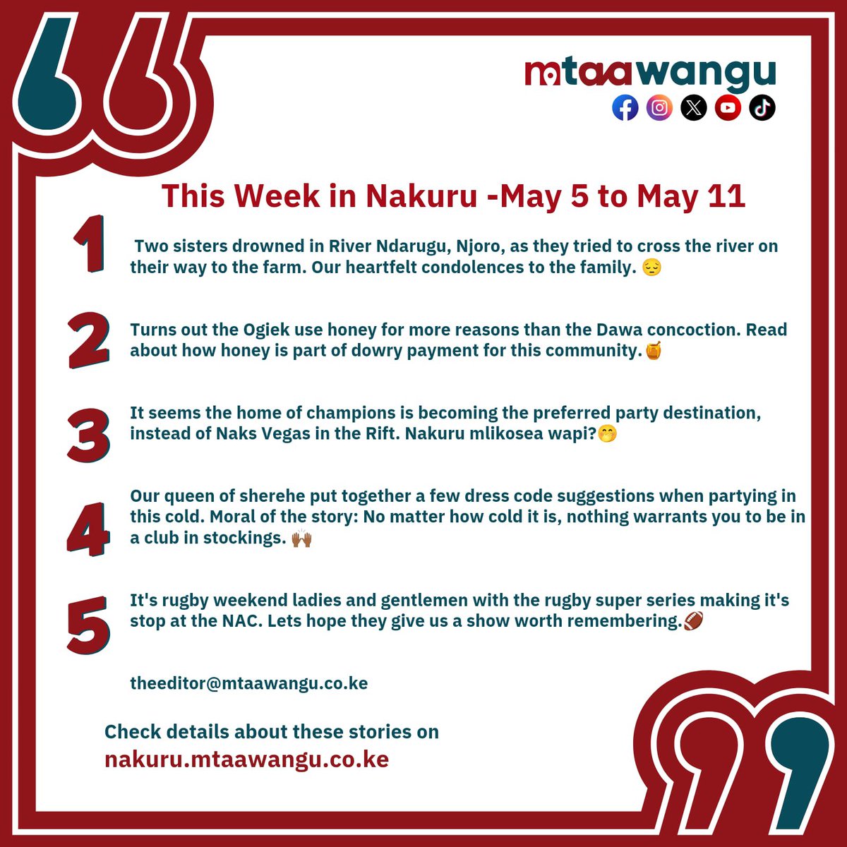 ICYMI: Here's what went down in Nakuru this week. nakuru.mtaawangu.co.ke/categories/wha… #NakuruMtaaWangu #Nakuru