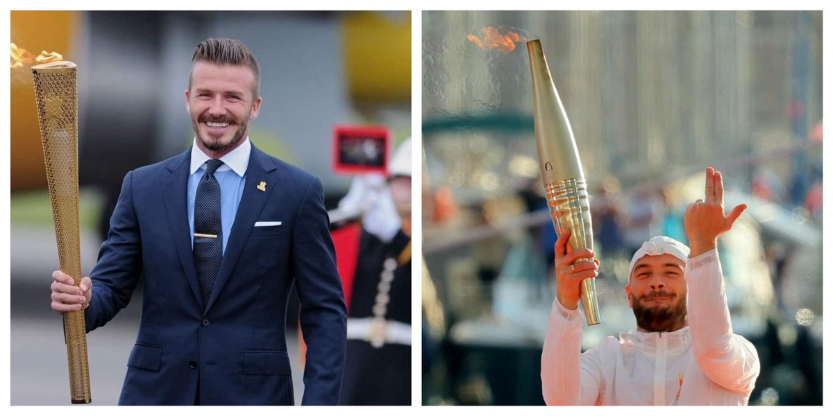 🏅FLASH - A gauche, David #Beckham à #Londres2012, à droite #Jul à #Paris2024.