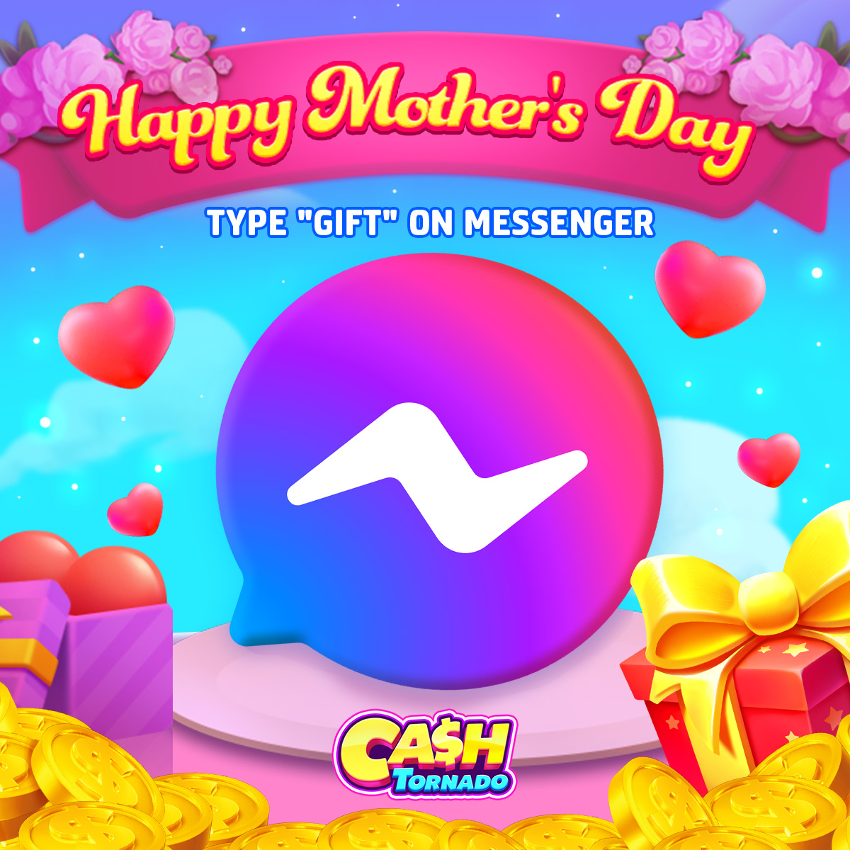 #FREECOIN: zeroo.io/qzuhcvsj 🌸
 Happy Mother’s Day! 
Let's celebrate this special day together with a surprise gift from CTS FB Messenger!  
GIFT CODE for x followers：MHMD6