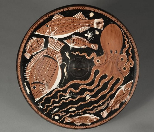 「古代ギリシアの絵付皿を眺めていると古代地中海文化は魚食文化であったと思うし、北方」|Watanabeのイラスト