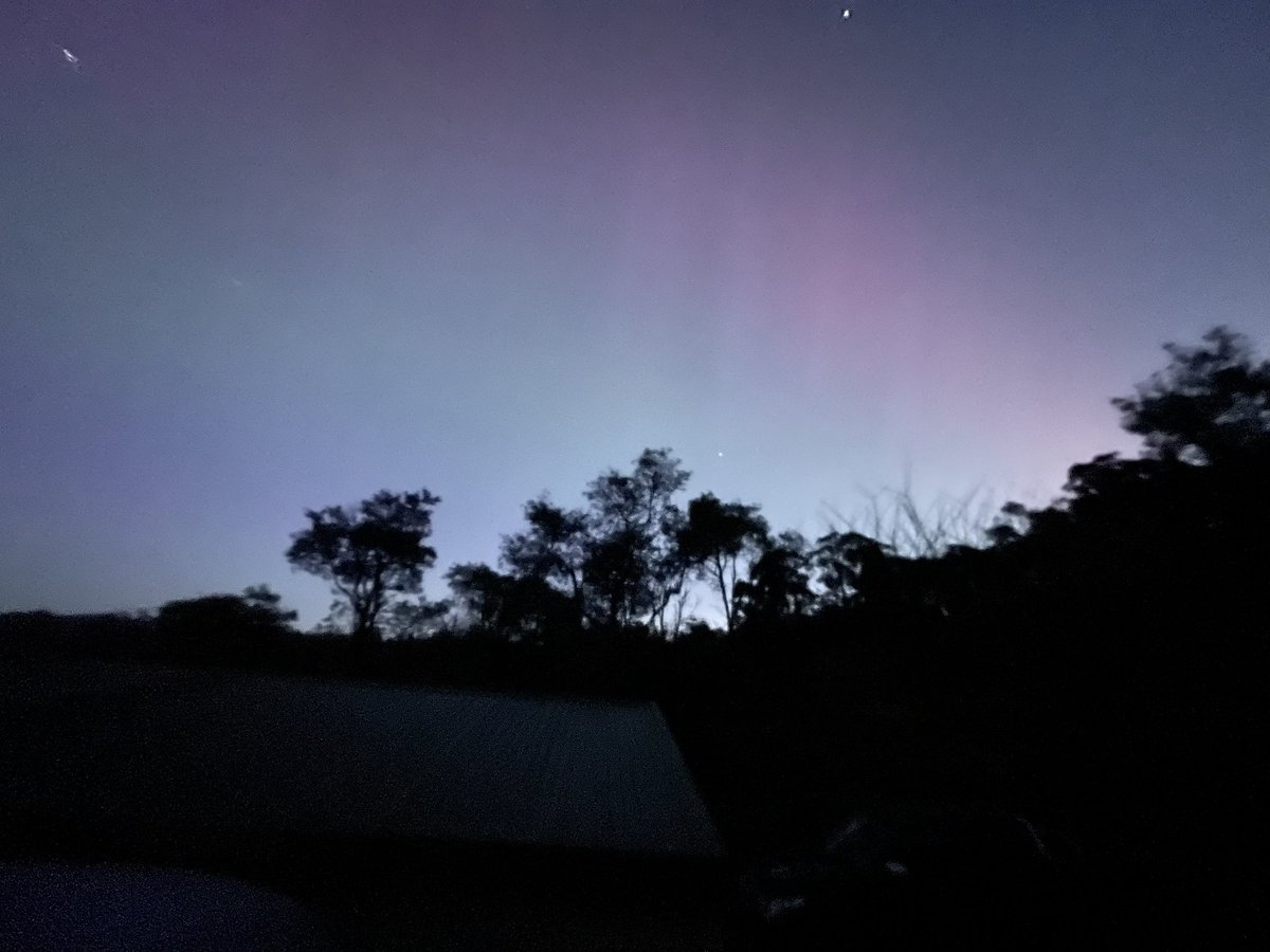 The aurora off our back deck less than an hour after sunset