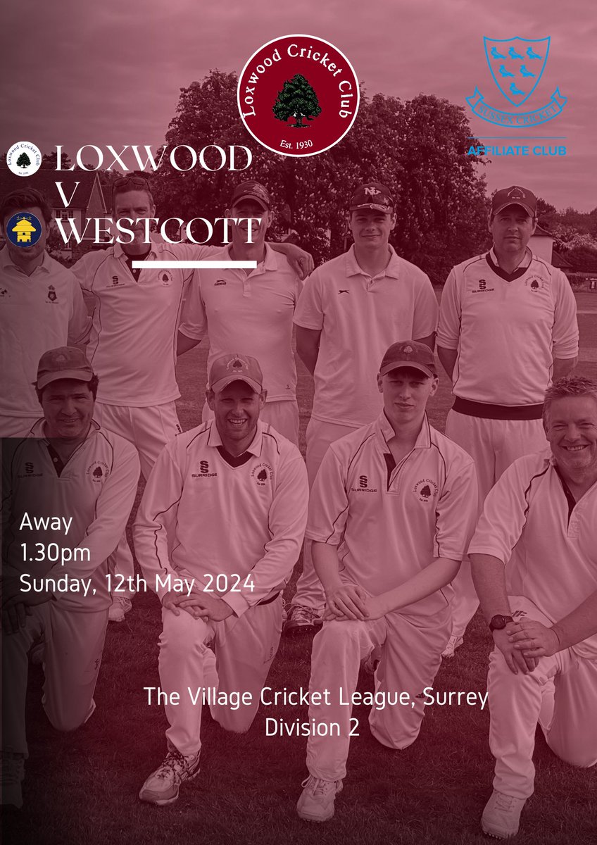 First Away game of the season tomorrow and nice to be playing <a href="/westcottcc1869/">Westcott CC</a> again. Always a nice game. 

🏏 <a href="/westcottcc1869/">Westcott CC</a> 
📍 Away
🕰️ 1.30pm

#loxwood #westsussex #cricket