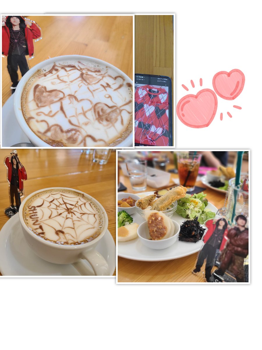 久々のカフェでベス会
ポスター交換もご近所ベスチだからありがたい😍
ラテアートはシュントの❤️アーガイル衣装☕
友達のシュント🕸️も素敵に描けてて😄わいわい楽しかった✨