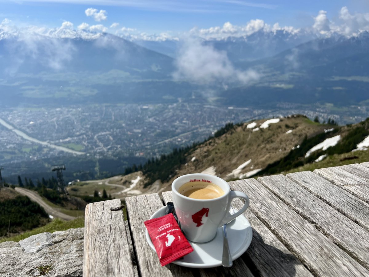 First coffee of the day is often the best. Especially with a view over Innsbruck ☀️