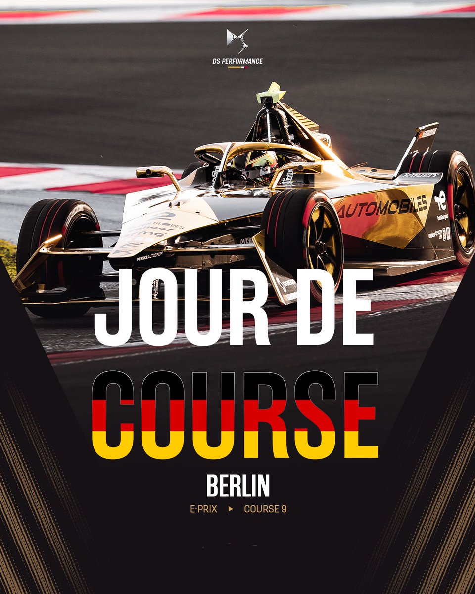 Premier jour de course à Berlin, bonne chance à nos deux pilotes DS @JeanEricVergne et @svandoorne ! 💨

#DSautomobiles #DSPENSKE #ABBFormulaE #motorsport #FormuleE