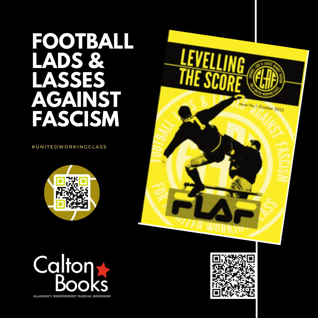 Levelling The Score #FLAF fanzine 
#FootballAgainstFascism
#AntiFascist #UnitedWorkingClass
#CaltonBooks
ow.ly/LENZ50RvrOB