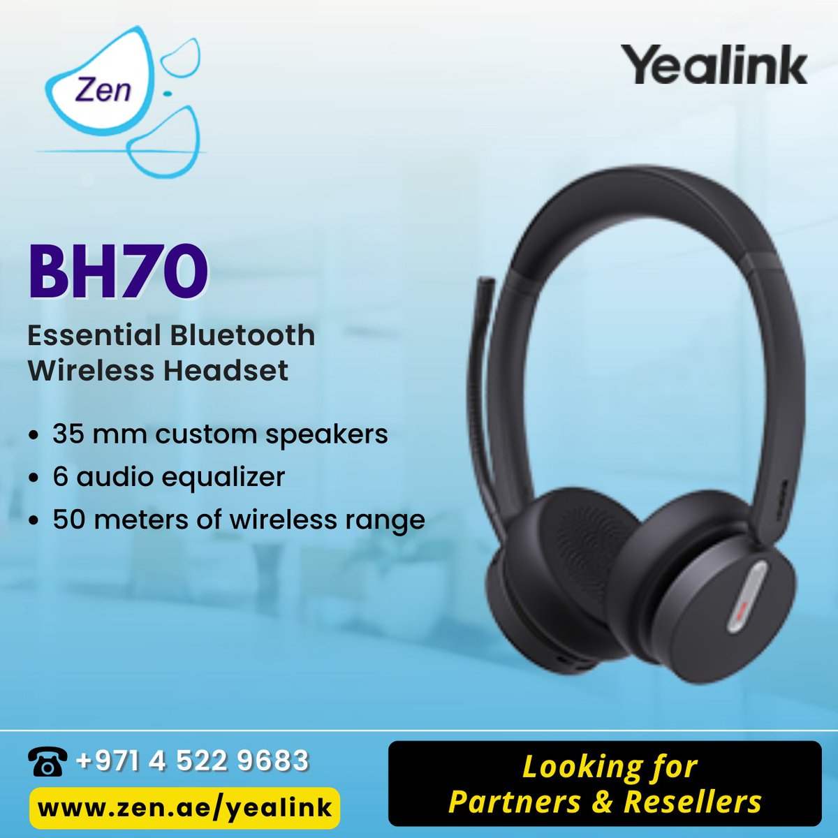 #yealink BH70
Essential Bluetooth Wireless Headset
Looking for partners & resellers.

smpl.is/8l1an

#3cx #zenitdxb #zenit #businesscommunication #dubaistartup #3cxhosting #simhosting #saudistartups