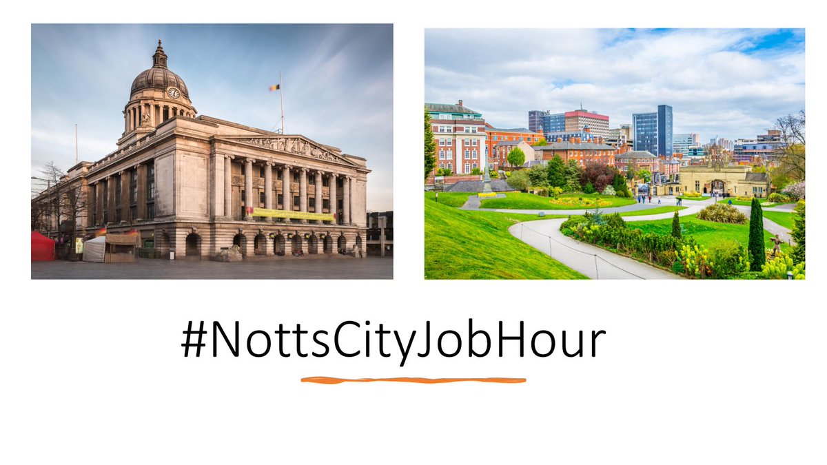 Join us for #NottsCityJobHour Next Week on Wednesday Between 1 pm - 2 pm #NottsCityJobHour Covers Nottingham City Area, including Arnold, Beeston and Bulwell Just use the hashtag to join in #NottsCityJobHour