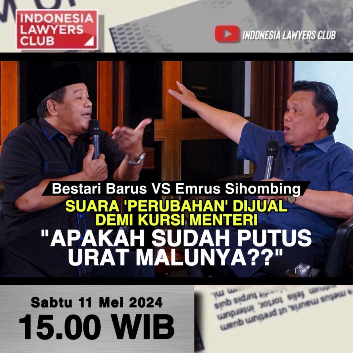 SUDAH TAYANG! >> BESTARI BARUS VS EMRUS SIHOMBING // SUARA ‘PERUBAHAN’ DIJUAL DEMI KURSI MENTERI // “APAKAH SUDAH PUTUS URAT MALUNYA??” // YOUTUBE 👉 youtu.be/NfWdafIlEio (ILC)