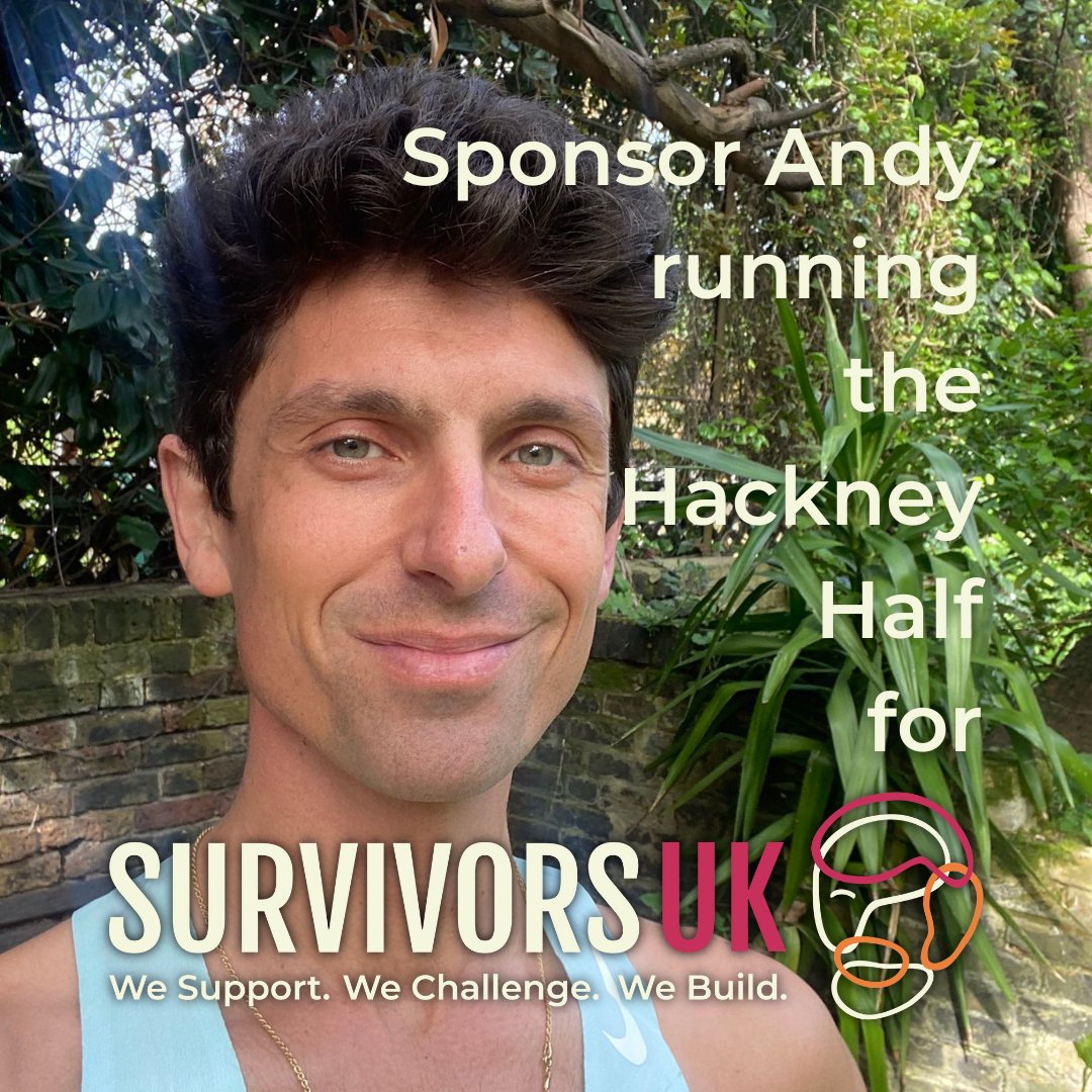 Our awesome fundraiser @AndyWPhilosophy is running the @hackneymoves Half Marathon to raise funds for SurvivorsUK! Sponsor Andy at justgiving.com/page/andy-west… Every pound you give will have an instrumental impact in changing a survivor's life for the better ❤️ Go Andy! 🏃‍♂️👏