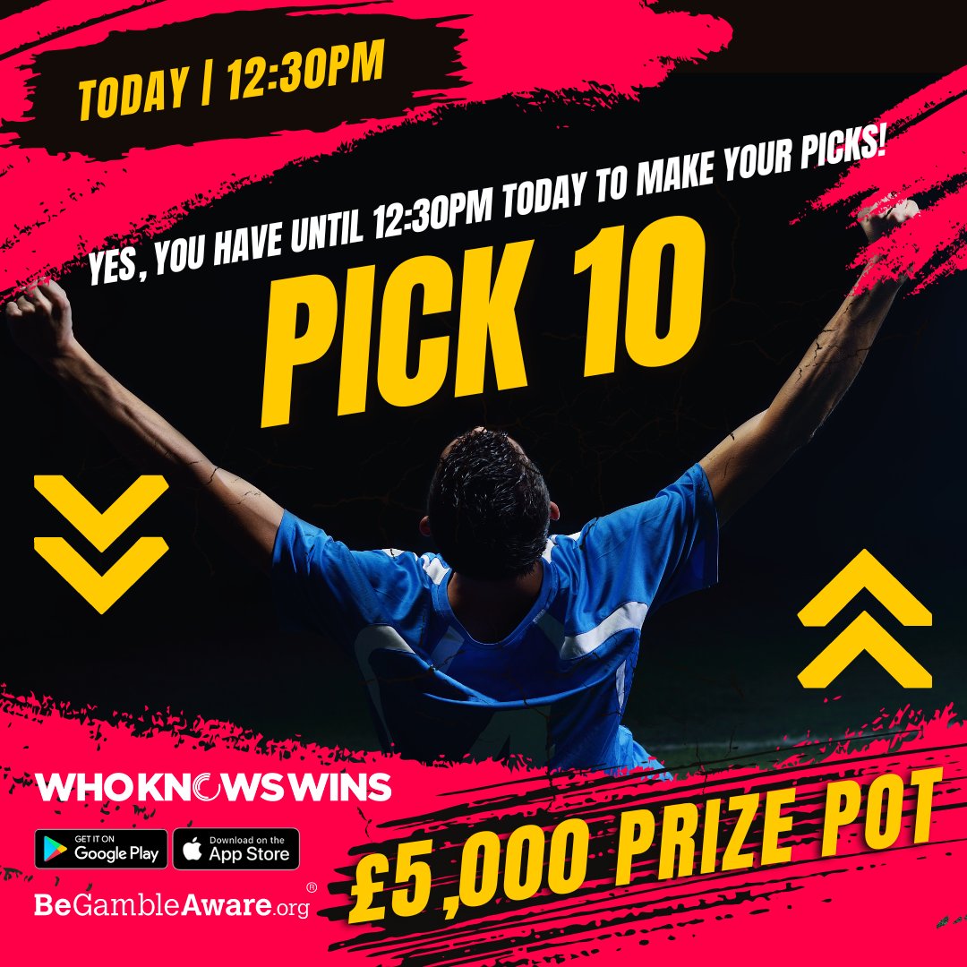 Get your picks in now - starts at 12:30 pm 🔥👇 🔗 wkw.page.link/3Hkx 🔞 BeGambleAware.org