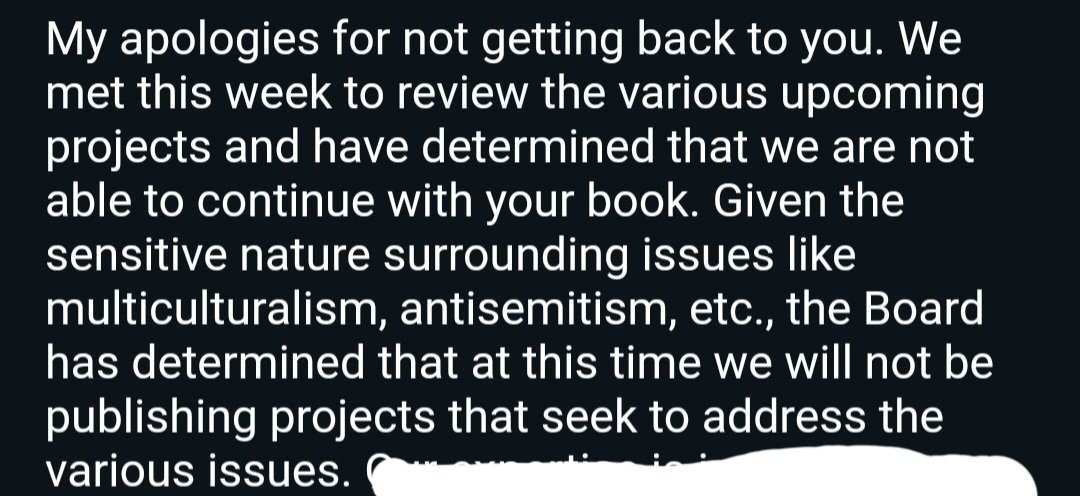 markhamharrygo1's tweet image. I have been cancelled. I was about to sign a deal for my topical book with a prominent publisher, and yesterday, they decided to walk away. And this is after months of discussion, as well as repeated emails supporting the publication of my work.
An (untold) story of our time.