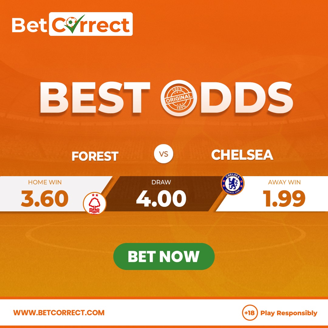 Man City dey waka enter this game with the title race in mind. Dem dey face Fulham for Craven Cottage. We dey see City win as dem dey unbeaten for 15 away games. Chelsea fit drop points as dem visit Nottingham Forest wey dey struggle for Premier League survival. #BetCorrect…