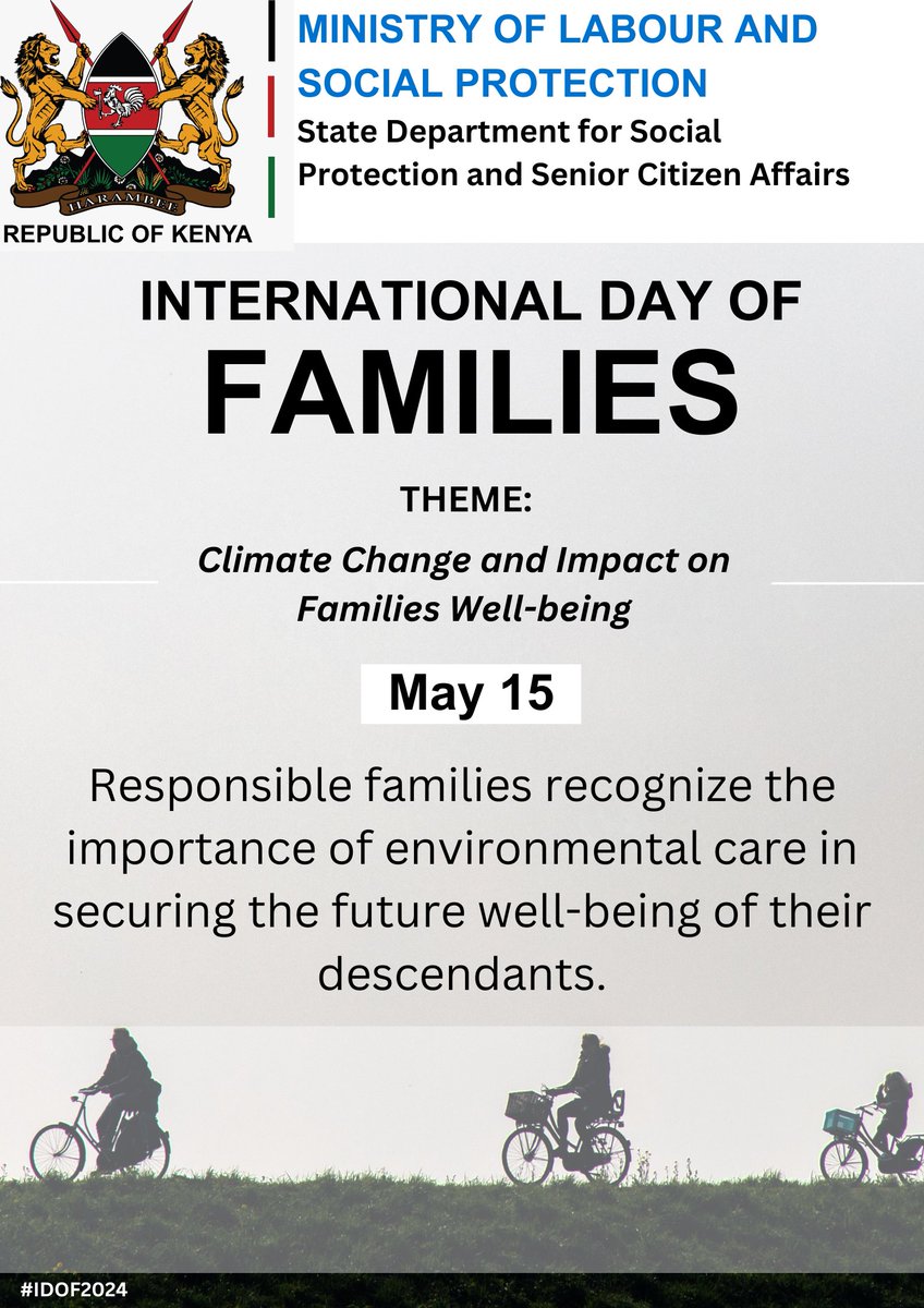 Coming Up!! The International Day of Families on May 15th @WaziriBore @PS_JosephMotari @UNICEFKenya @KCBGroup @WorldVisionKE @ChangeCare4Kids @sos_children @SaveChildren_Ke #IDOF2024 #FamilyDay
