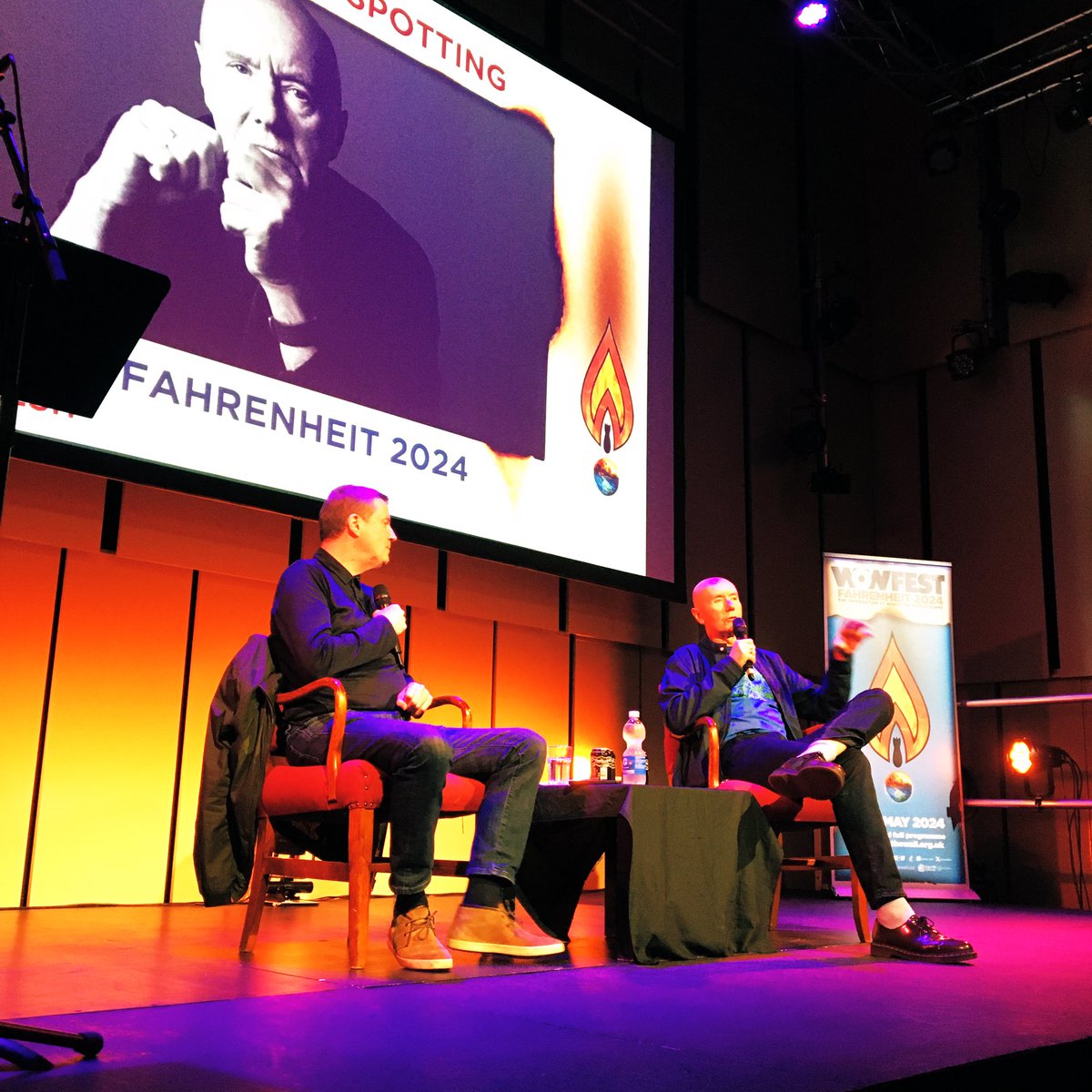 What a fascinating and funny interview @TheFarm_Peter did with @IrvineWelsh at @wowfest it was a joy to be in the audience. I’ll check out the band Kneecap.