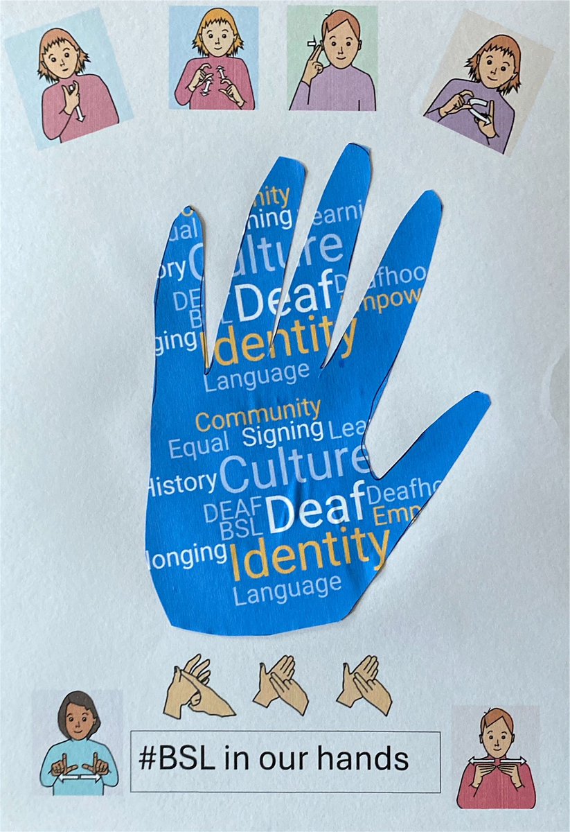 #BSLInOurHands Getting creative for this important campaign for deaf children and their families. Language is so important but families of deaf children still have to pay to learn BSL. Why not add your handprint to the petition? bda.org.uk/handprint